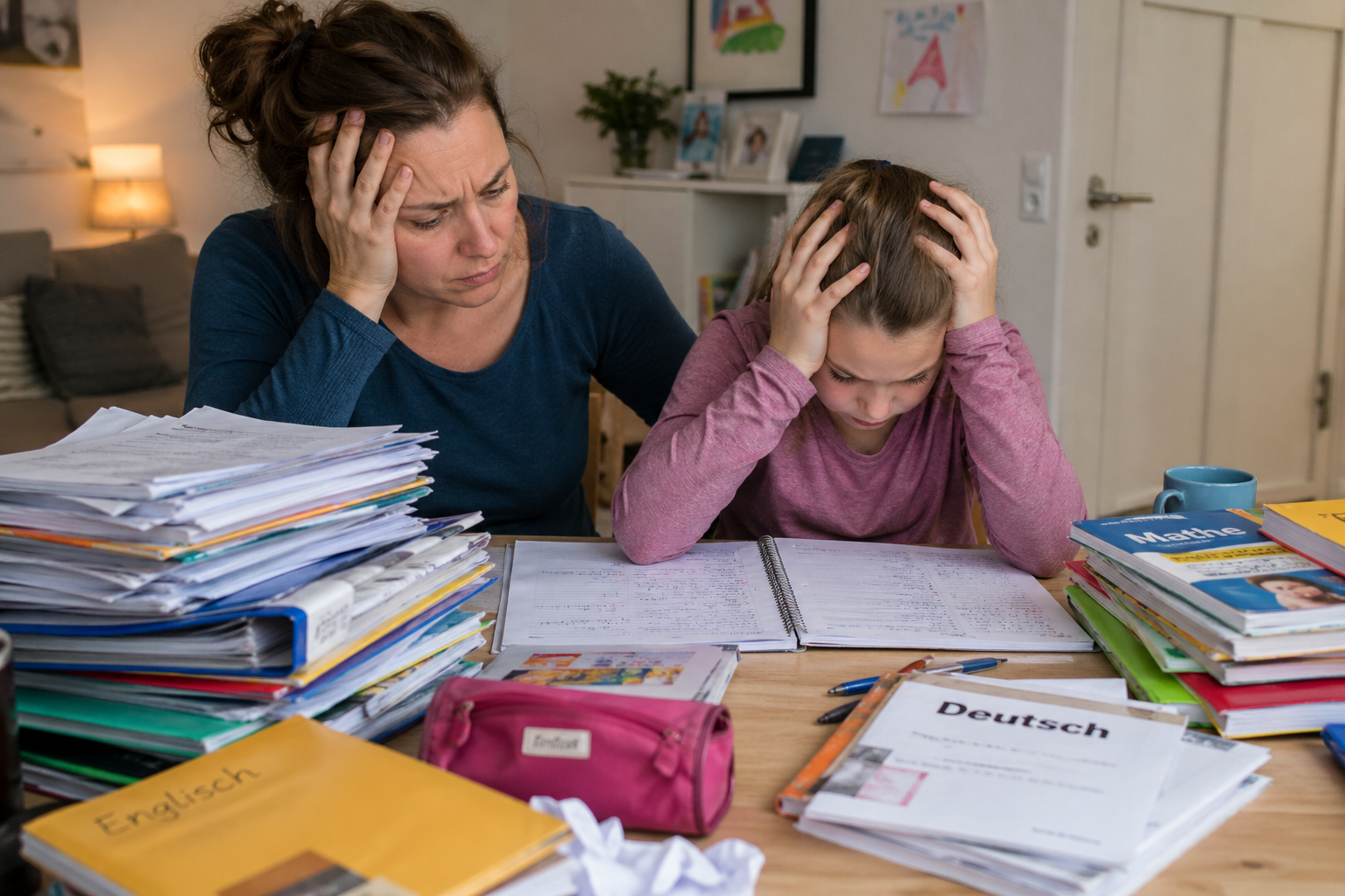 Kind ist überfordert beim Lernen
