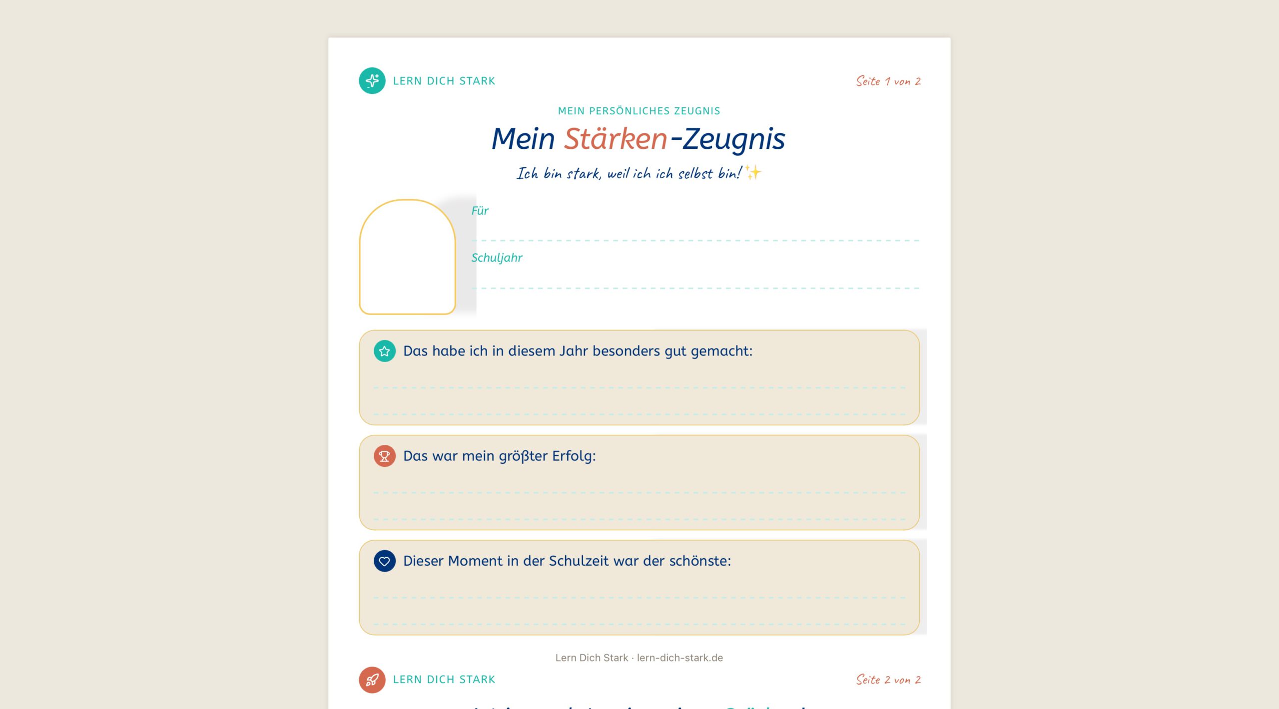 Vorschau Stärken-Zeugnis